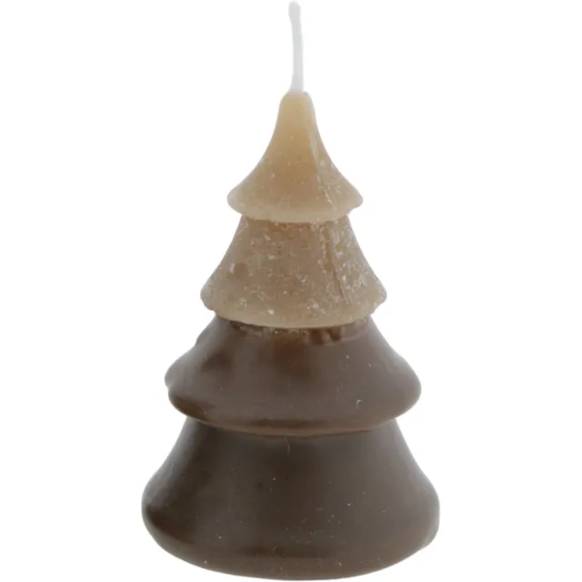 Home Society Kerstboom kaarsjes - Duo Layer - Bruin - Lichtbruin - S - Doosje 6 stuks