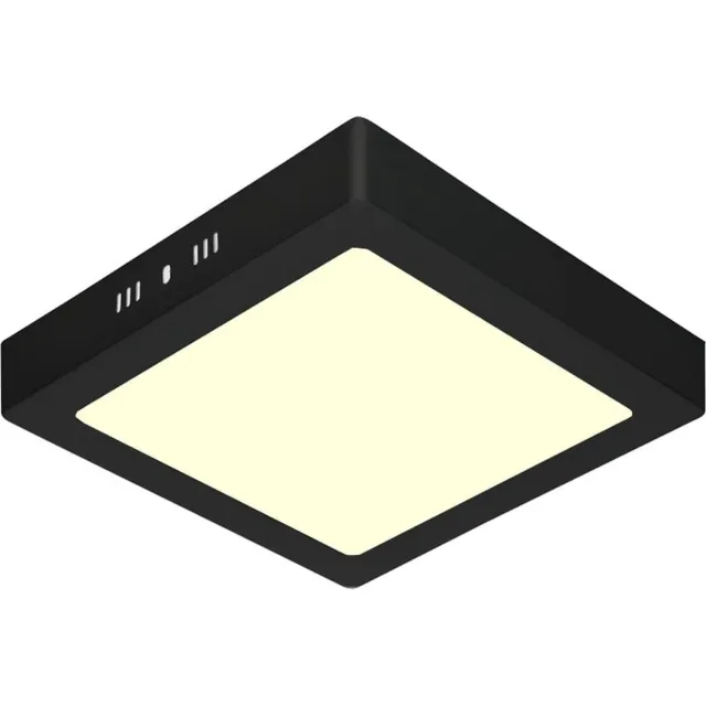 BES LED LED Paneel - 30x30 - 24W - Warm Wit 3000K - Mat Zwart - Opbouw - Vierkant - Aluminium