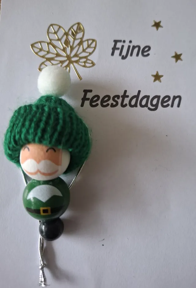 mineraalsteen Kerstman "Mosagaat" Boomversiering groen