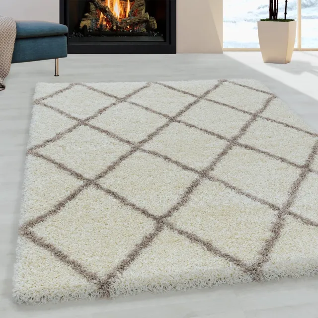 Ayyildiz Vloerkleed Alvor Shaggy Hoogpolig Creme