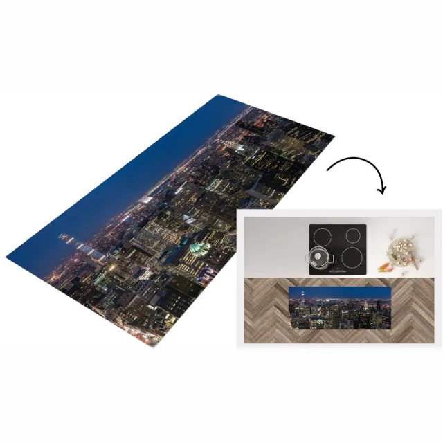 KitchenYeah Keukenloper - Loper keuken - New York - Nacht - Sterrenhemel - Keukenloper vinyl Multicolor