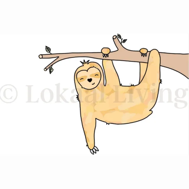 Lokaal Living a4 poster - luiaard - illustratie bruin