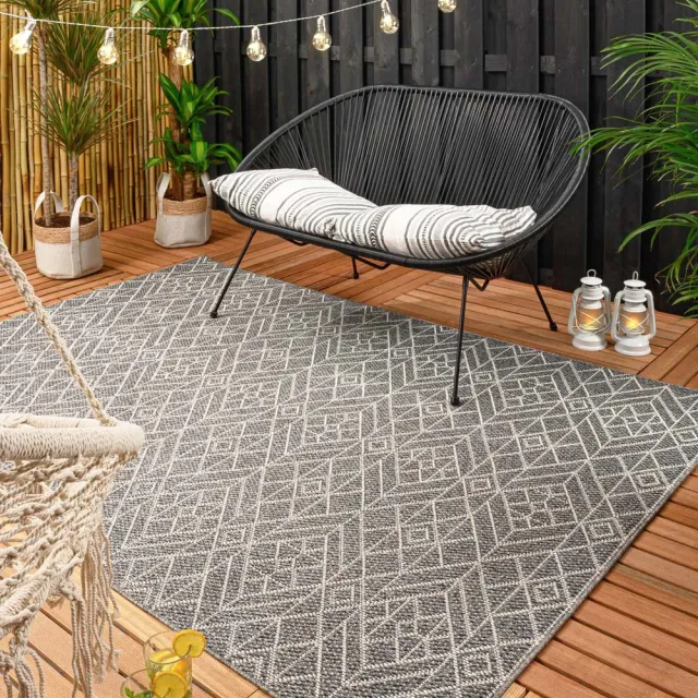 Boho&me Balkonkleed Jupiter - grijs/crème 66x230