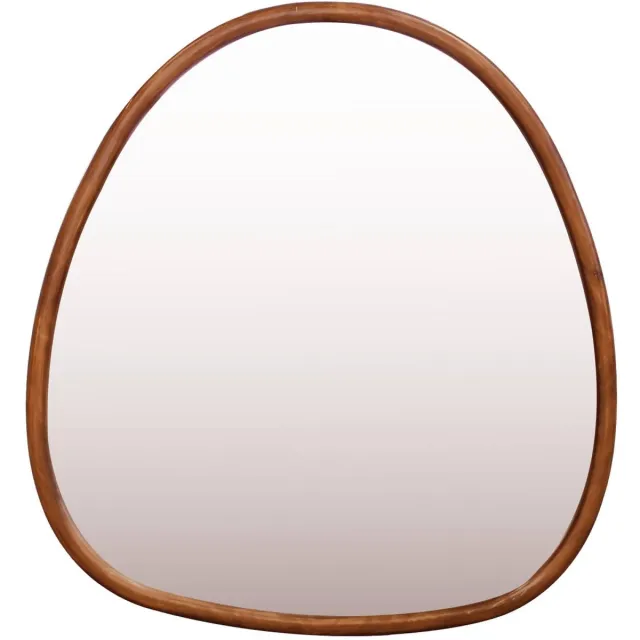sweeek Organische spiegel in walnootkleurig dennenhout, 75 cm l sweeek Bruin