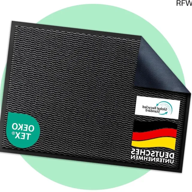 RFWR Premium deurmat voor entree - Antislip, Wasbaar, Vuilvangmat 40 x 60 cm Antraciet