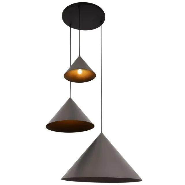 Lucide SPITZE - Hanglamp - Ø 68 cm - 3xE27 - Geschikt voor vide en hoge plafonds - Grijs | Vibes Grijs, Zwart