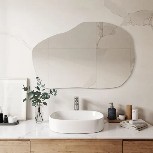 Coloray Spiegel - Woonkamer Spiegel - 100 cm x 65 cm - Grote Spiegel - Wandspiegel Industrieel - Spiegels Woonkamer - Scandinavische Decoratie - Decoratie Spiegel - Grote Spiegel Wandspiegel Zilver