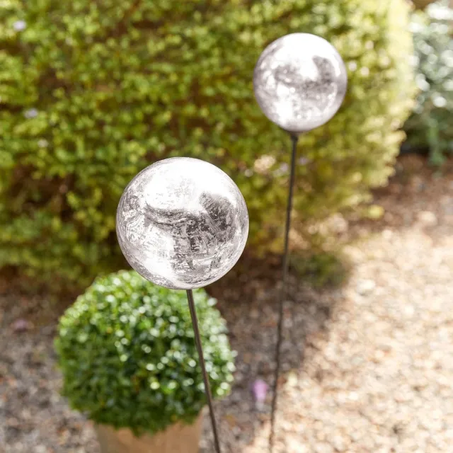 Loberon Decoratiepin set van 2 Cainan antiekzilverkleurig/zwart