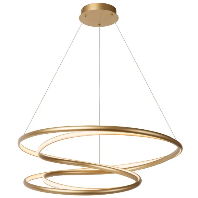 Lucide aluminium dimbare LED hanglamp Ø 80 cm - goud/messing Mat Goud / Messing