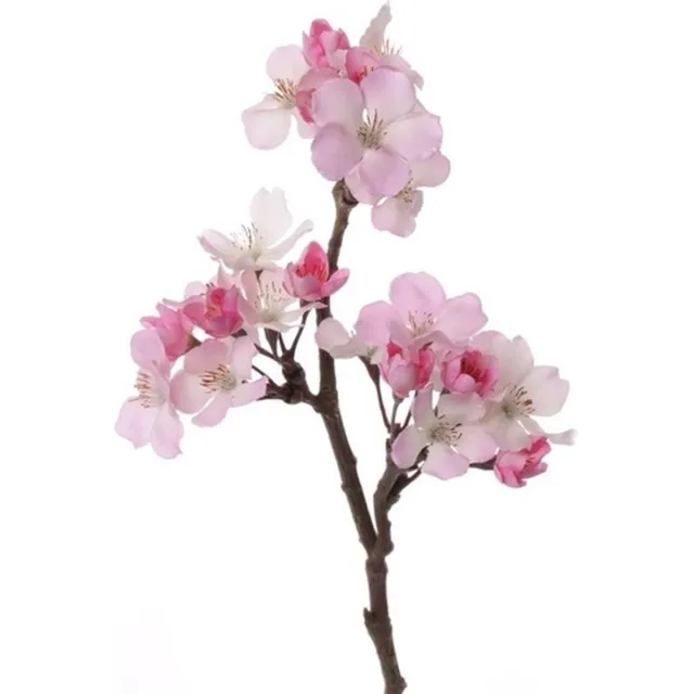 Bellatio Flowers & Plants Roze appelbloesem kunstbloem/tak met 17 bloemetjes 36 cm - Nepbloemen - Kunstbloemen