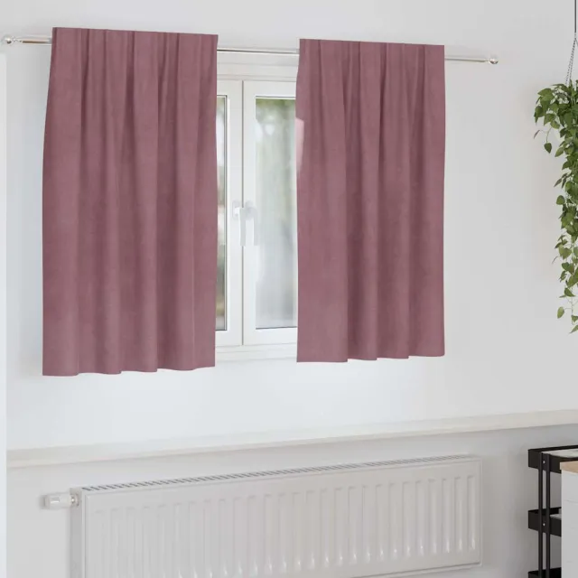 vidaXL Gordijnen 2 st Donkerroze 140 x 140 cm fluweel