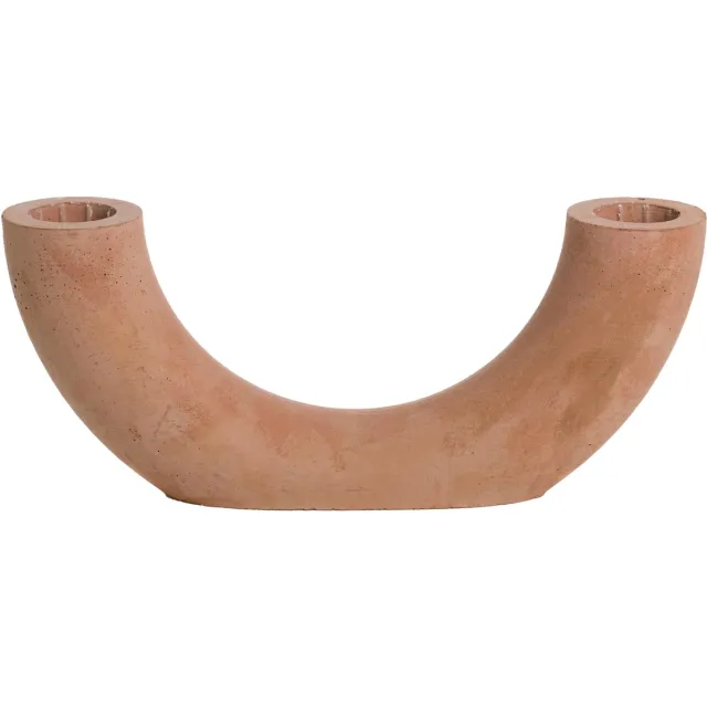 Rustik Lys Betonnen kandelaar 'Elin' (Terracotta) Oranje