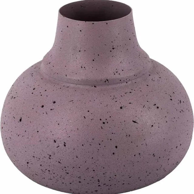 homebound by ky Metalen vaas lila dots | 5x14x14cm | vaas Paars