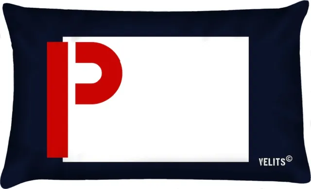 Velits outdoor Sierkussen - Buitenkussen Seinvlag Letter P Waterafstotend Bootkussen - Multicolor - 60 Cm X 40 Cm blauw