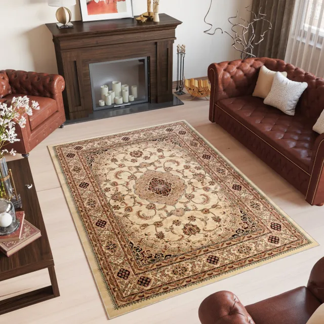 Tapiso Yesemek Vloerkleed Gebloemd Perzisch Tapijt Maat- 300x400 Beige2