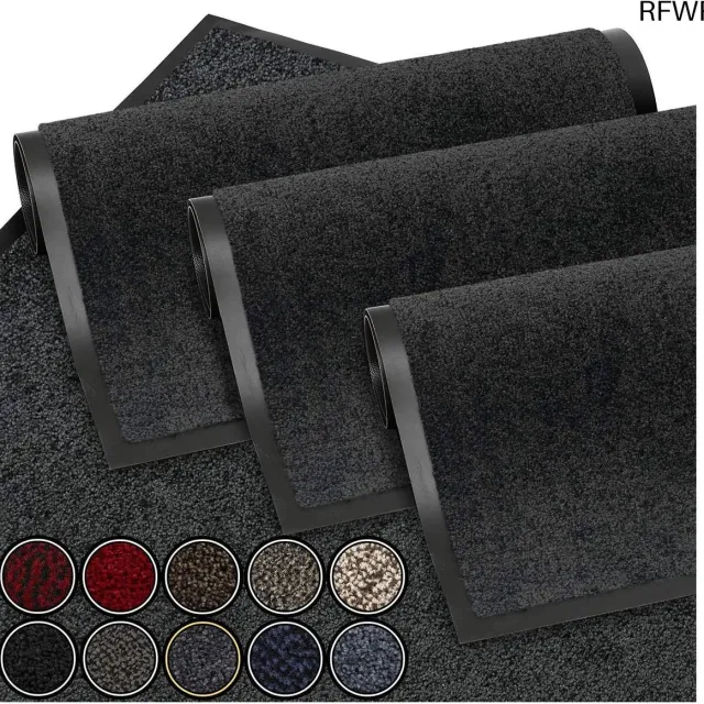 RFWR Antislip Deurmat 60x90 cm - Waterdicht en Wasbaar voor Binnen en Buiten - Slijtvaste Vuilvanger voor Voordeur, Gang, Keuken en Meer Antraciet grijs