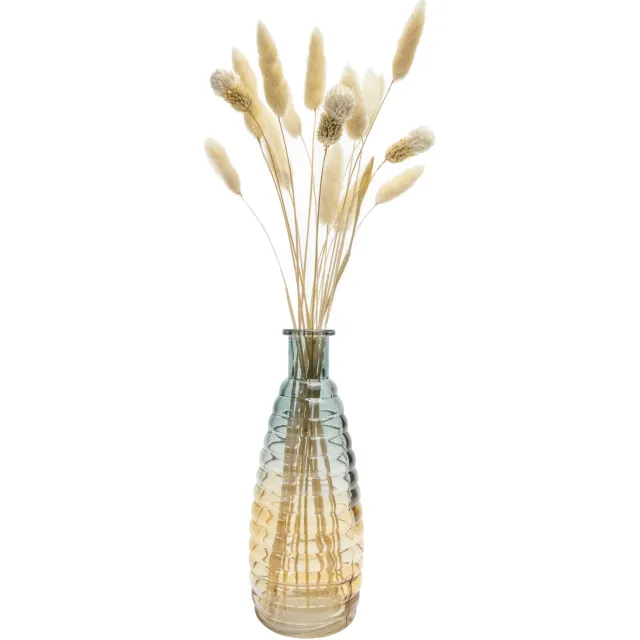 QUVIO Glazen vaas - 6 x 19,5 cm (dxh) - Geel/Blauw Transparant