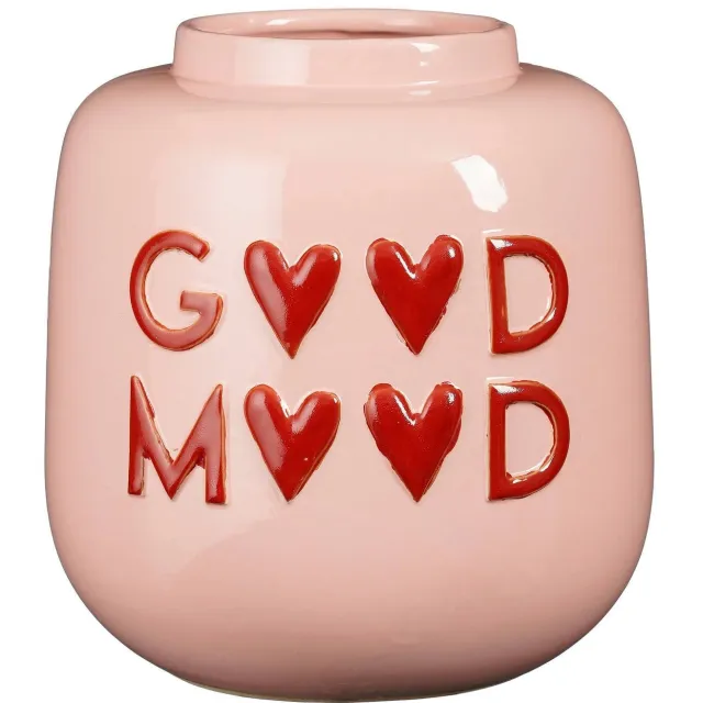Mica Decorations vaas Good Mood, 26x27 cm Roze