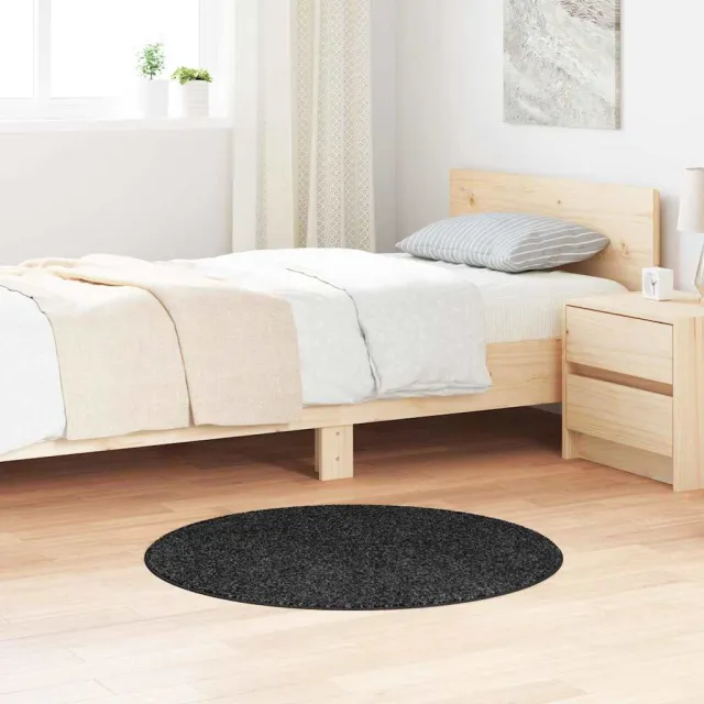 vidaXL Antislip Shaggy Tapijt Donkergrijs 90 x 90 cm PP grijs, foto 2