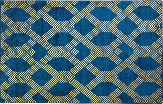 Beliani VEKSE - Vloerkleed - Donkerblauw - 80 x 150 cm - Viscose