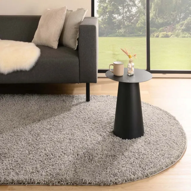 Tapeso Vloerkleed ovaal hoogpolig - Shaggy Trend lichtgrijs 100x150