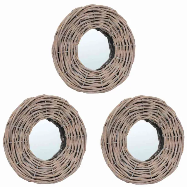 vidaXL Spiegels 3 st 15 cm wicker Bruin