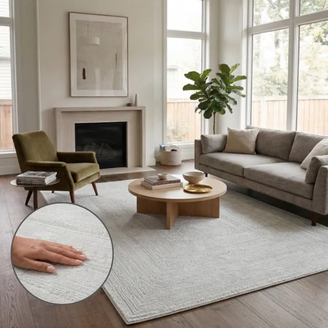 OZ HOME Elyse Geometrisch Vloerkleed Grijs - Modern Reliëf - 160x230 cm - Laagpolig 10 mm - Polyester/Polypropyleen - Jute Rug - Exclusief Premium Tapijt Elyse Geometrisch (Grijs)