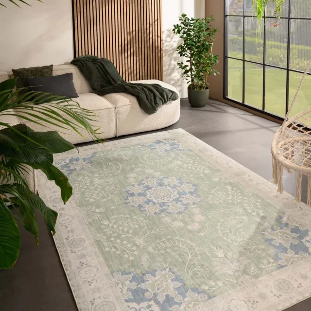 Heritaged Vintage buitenkleed - Valenca Luna saliegroen 230x330