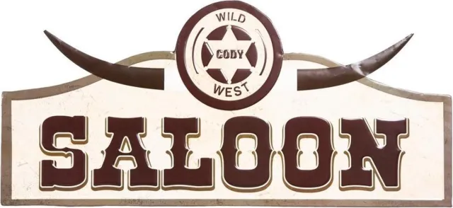 Signs-USA Saloon - 60 x 27,5 cm - retro wandbord - metaal Bruin