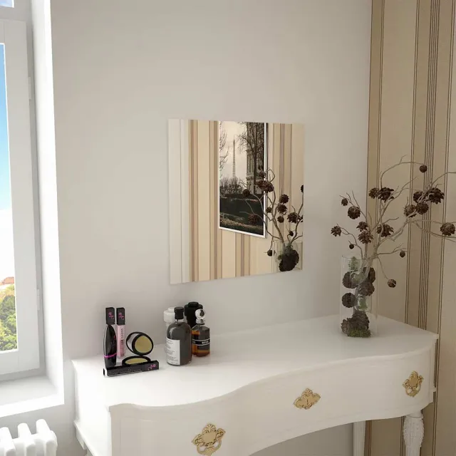 vidaXL Wandspiegel vierkant 50x50 cm glas Zilver