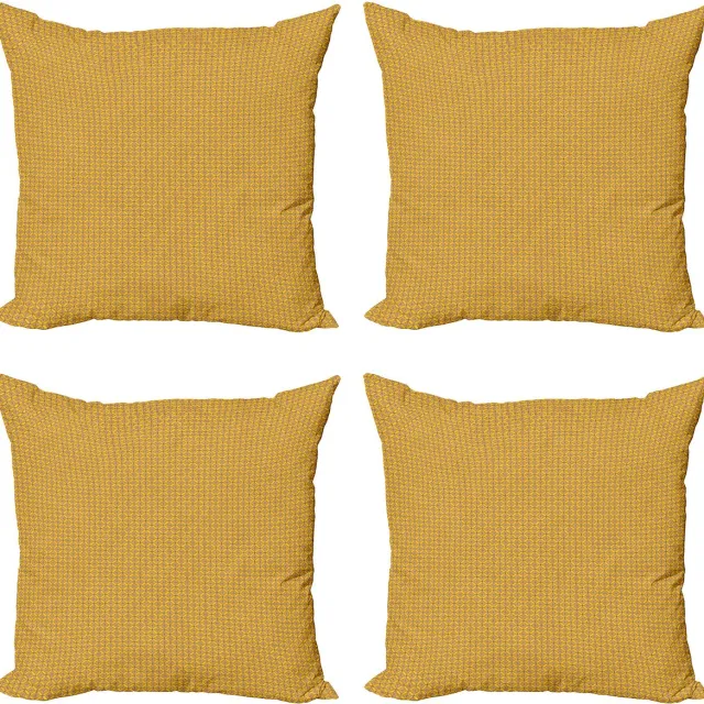 ABAKUHAUS Oosters Sierkussen Kussenhoes 4er Set, Leuchtende Geometrisches Motief, Modern Accent Dubbelzijdige Digitale Print, 60 x 60 cm, Mosterd Violet