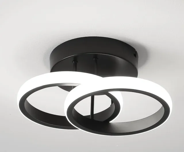 carmdering Plafondlamp - LED Plafondlamp - Inbouwplafondlamp - 22W, 1760 lm, 4500K neutraal wit, CRI>90 - Flikker- en stralingsvrij, oogvriendelijk - Aluminium en ijzer, eenvoudige installatie - Zwart - Voor woonkamer, slaapkamer en keuken