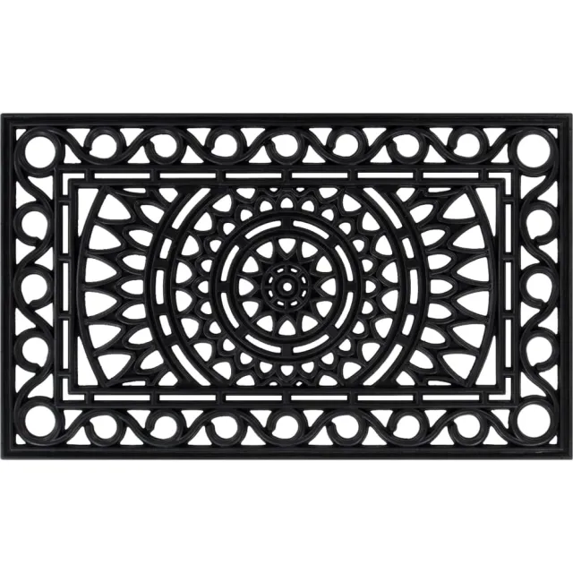 vidaXL Deurmat rechthoekig 45x75 cm rubber Zwart
