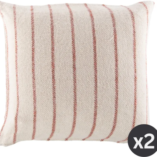 Tiseco Kussen ALMA (gevuld) - SET/2 - gestreept - 45x45 cm, rood RED