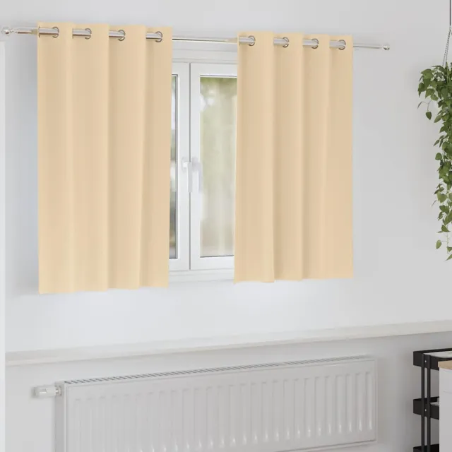 vidaXL Zwart-out Gordijnen met Ringen 2 st Crèmekleurig 140 x 140 cm