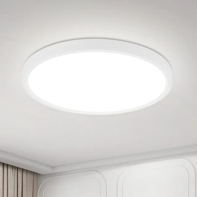 NETTLIFE Plafondlamp LED - 18 cm - Wit - Rond - 6000K Koel wit Licht - Plafondlamp plat - moderne Keukenverlichting - voor Gang | Slaapkamer | Woonkamer - 15 W