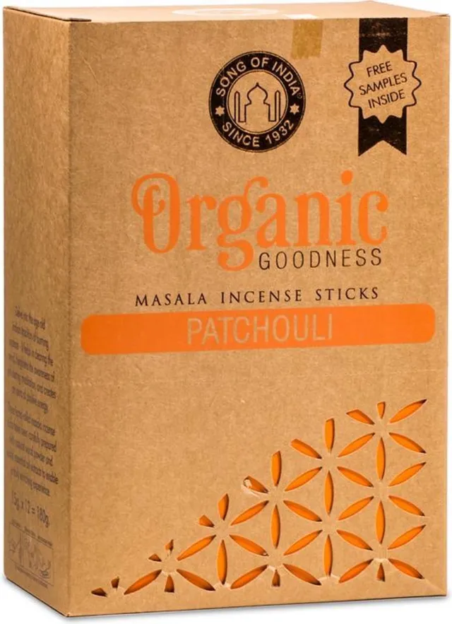 Organic Goodness Masala Wierook Patchouli (12 pakjes van 15 gram) Meerkleurig