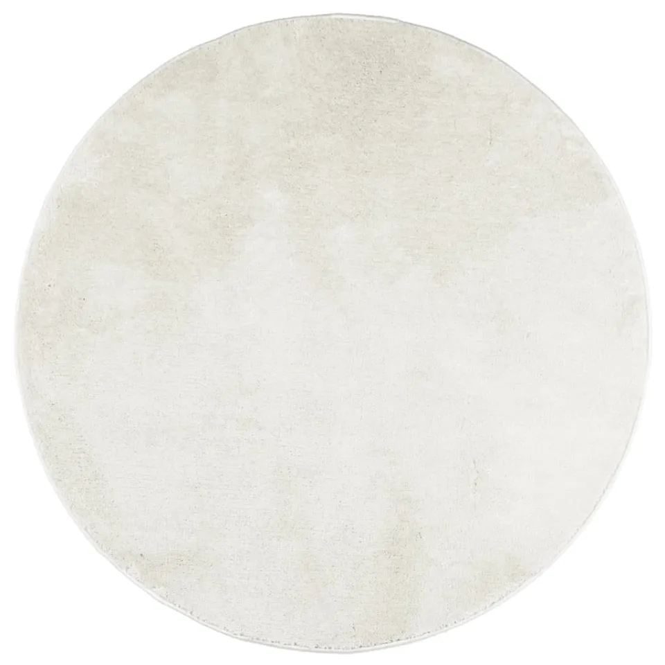 vidaXL Vloerkleed OVIEDO laagpolig Ø 120 cm crèmekleurig, foto 3