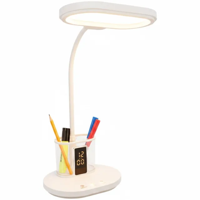 STRÜHM ELIPSO - LED Bureaulamp - Tafelverlichting - 12w - Aanpasbare Kleur CCT - 980 Lumen - Rond - touch dimmer - Aluminium - Wit