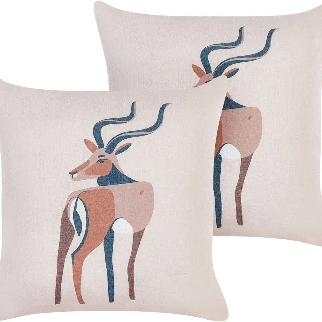 Beliani ABAL - Sierkussen set van 2 - Beige - Polyester