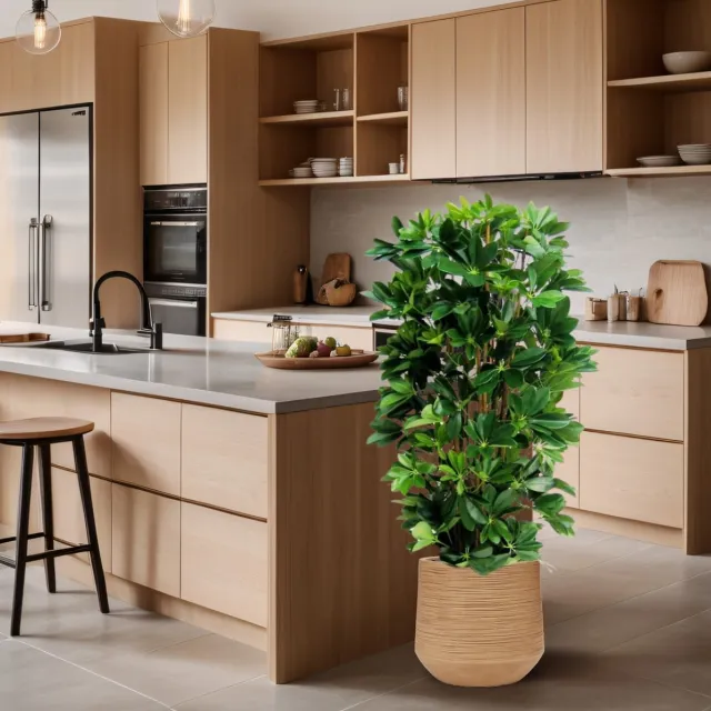 maxifleur Kunstplanten Schefflera kolom kunstplant 120cm Groen