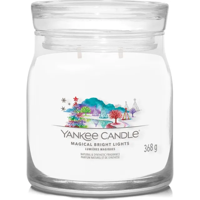 Yankee Candle Magical Bright Lights Medium Geurkaars - 50 branduren - 2 lonten Wit