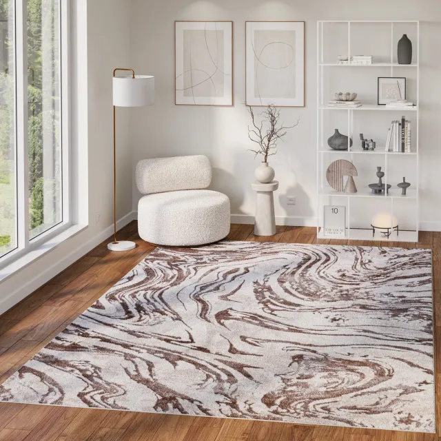 Tapiso Como Vloerkleed Lichtbruin Modern Hal Slaapkamer Tapijt Maat- 140x200