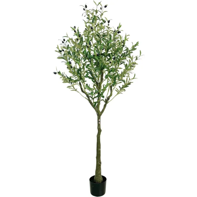 Buxibo Olijfboom 1.5 Meter - 1080 Bladeren - 60 Vruchten - Kunstplant - Groen