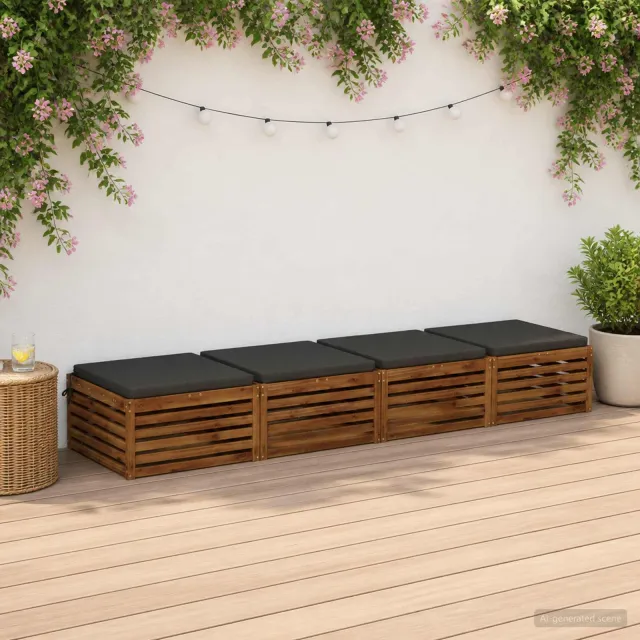 vidaXL Zitkussens SOEST 4 st 100% Polyester Antraciet 70 x 70 x 5 cm