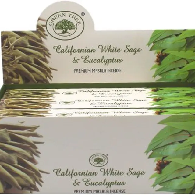 Greentree® Green Tree Californian White Sage & Eucalyptus Wierook 4xpakjes van 15 gr)