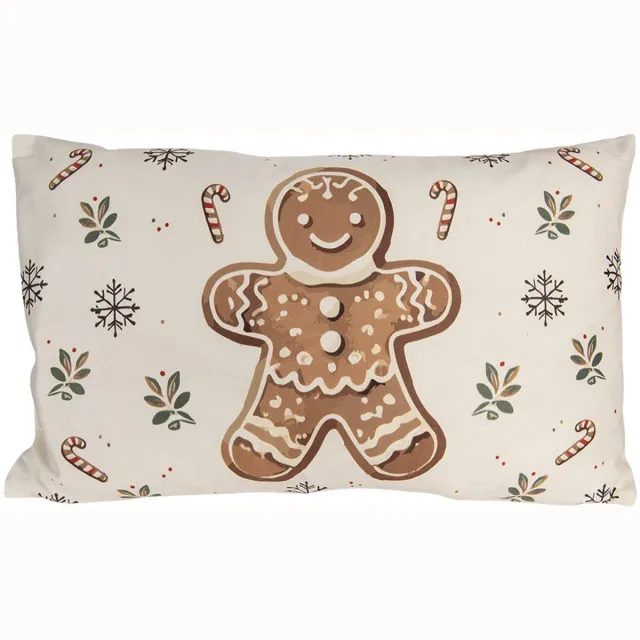 Clayre & Eef Kussenhoes 30x50 cm Beige Polyester