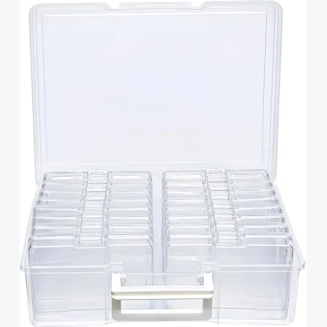 Dnntunk Foto, Knutsel & Zaaden Opbergdoos - 17x11,5cm - Organizer voor tot 1600 Foto's Transparant