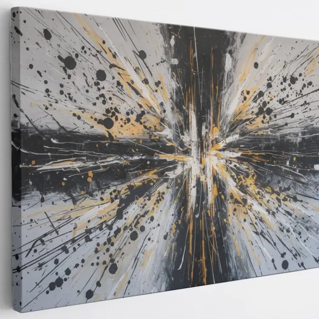 Saammp Canvas Schilderij - explosie - Abstract - 120x80 - Foto op canvas - Wanddecoratie - Muurdecoratie Woonkamer - Slaapkamer decoratie - Canvas Print Multicolor