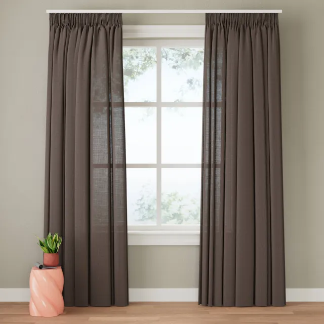 NOUS Living Lichtdoorlatend gordijn kant en klaar (140 x 180 cm)* grijs